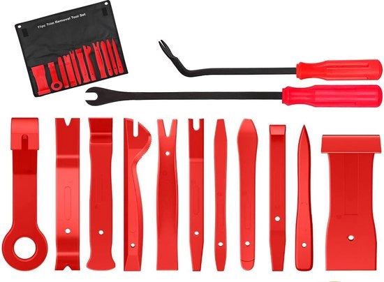 Kit di rimozione auto interno universale - 13 pezzi - con astuccio - strumento di rimozione di terminali - per rimuovere agevolmente senza danneggiare - smontaggio e disassemblaggio auto interno