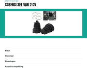 Set di guanti CV universali da 2 pezzi - velocità costante - viti in acciaio inossidabile - silicone - rivestimento in tessuto flessibile - alta resistenza a temperature elevate - guarnizioni di trasmissione