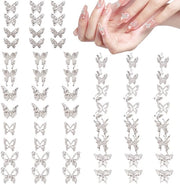 60 Pezzi di Clip per Nail Art in Forma di Farfalla