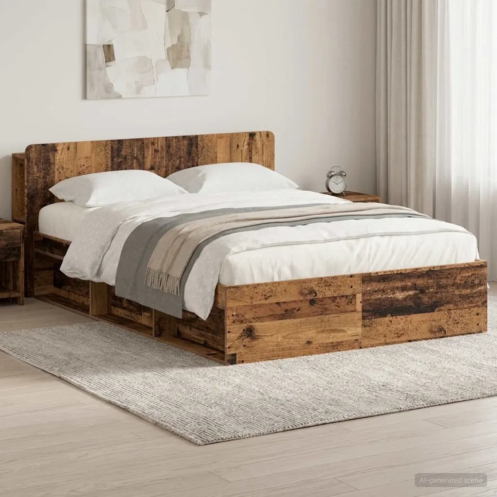 Telaio del letto con storage Legno antico 150 x 200 cm 3433395