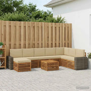 Set di divani da esterno con cuscino 9 pcs Naturale e Beige 3384759