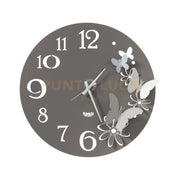 Orologio da parete particolare Butterfly Flowers piccolo Fango e Alluminio