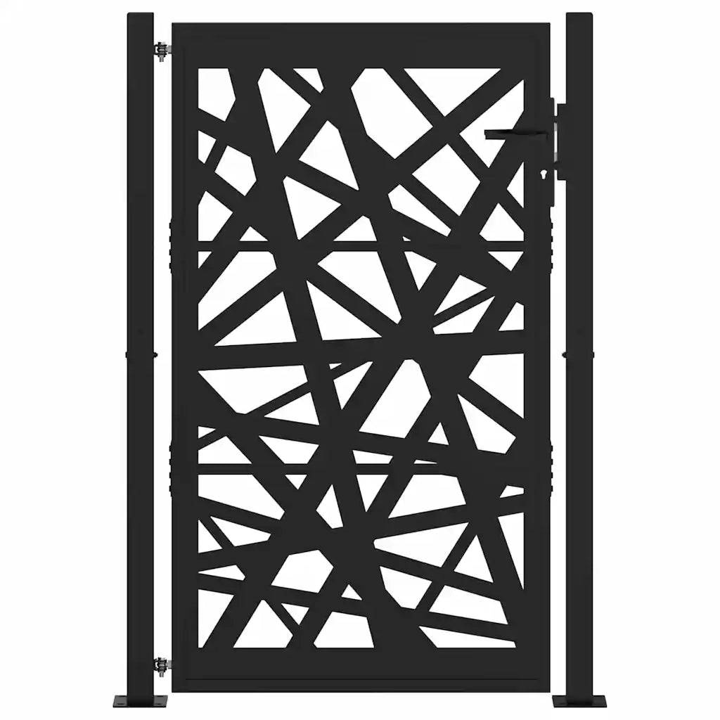 Cancello da giardino nero 100x150 cm in acciaio design leggero 4100951