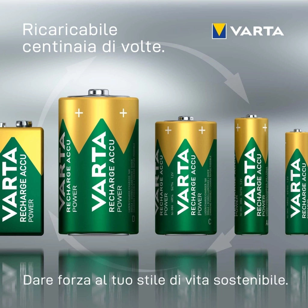 Varta Recharge Accu Power AAA 800 mAh Blister da 4 (Batteria NiMH Accu Precaricata, Micro, ricaricabile, pronta all'uso)