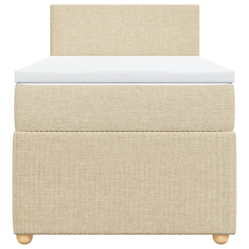 Giroletto a Molle con Materasso Crema 90x190 cm in Tessuto