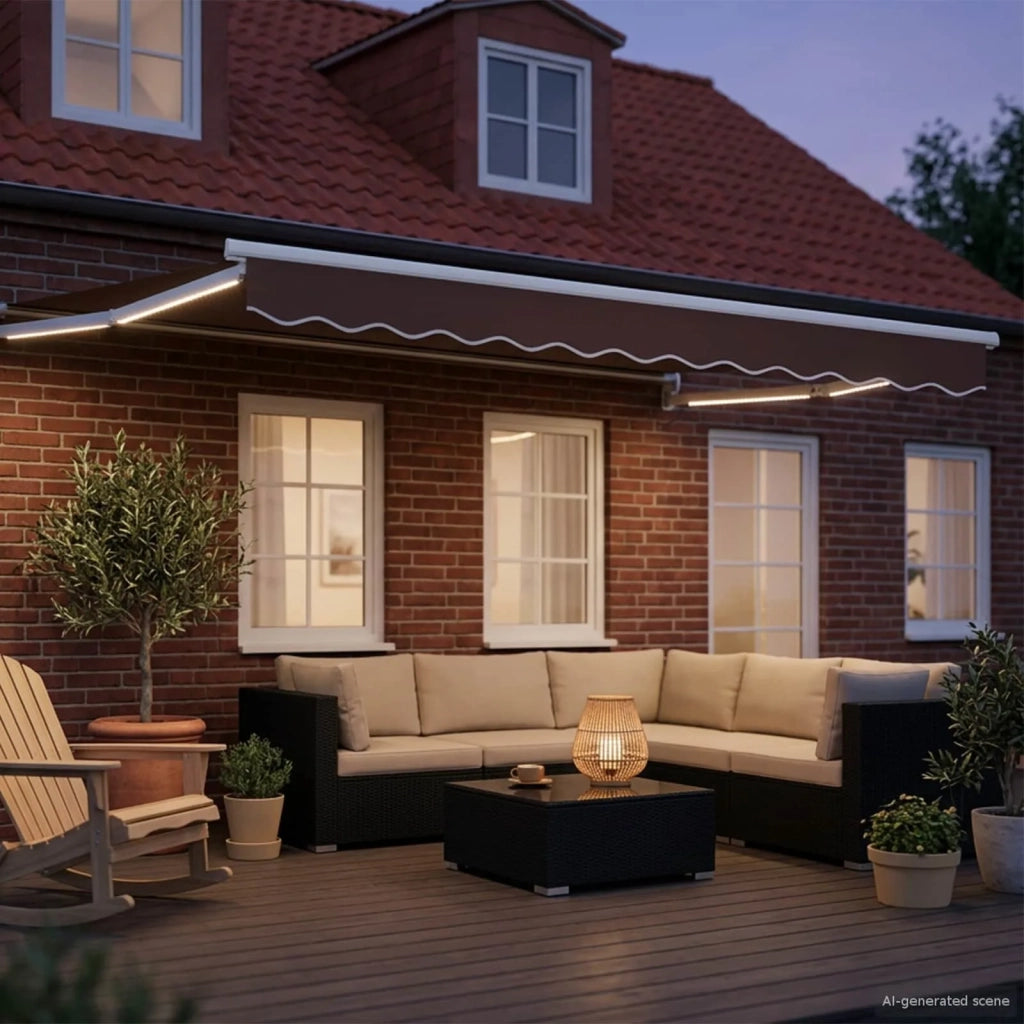 Tettuccio Elettrico Retrattile Marrone 3 x 2,5 m