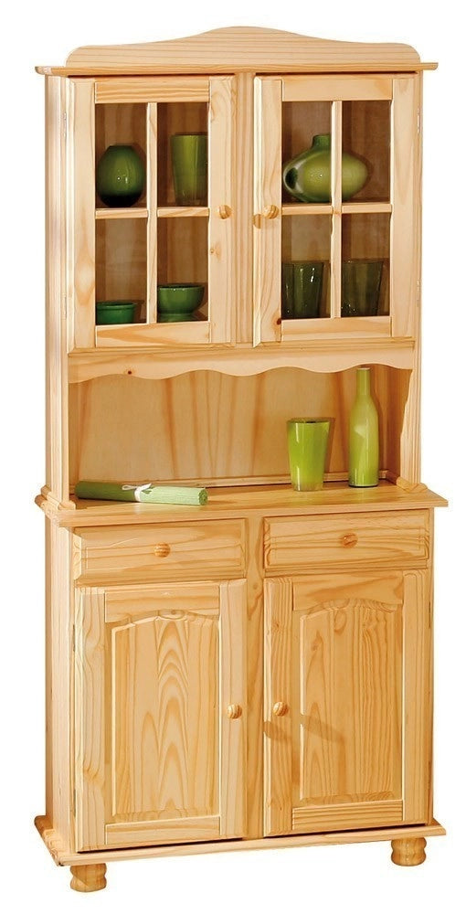 MOBILE GIORNO CREDENZA ALICANTE 88x43/32x198H PINO MASSELLO NATURALE INTER LINK