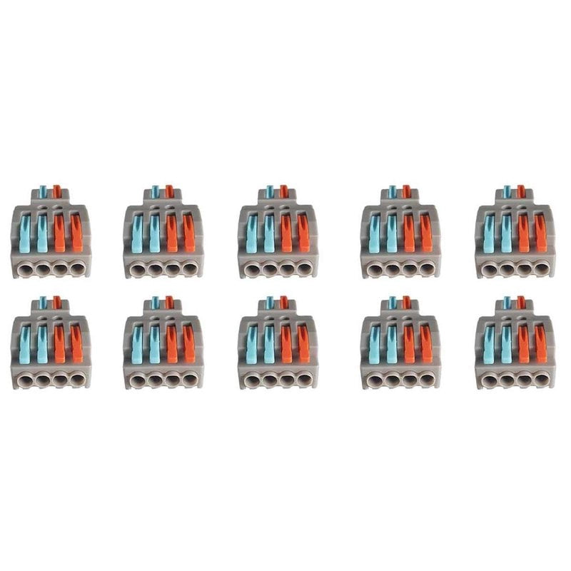 10 Sdoppiatore Elettrico Compatto Connettore Morsetto Elettrico Cavo Connettore 2P-4P