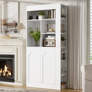 ARMADIO MULTIFUNZIONALE 85x35x180 cm Bianco con 2 ante e ripiani aperti
