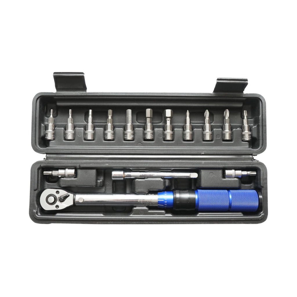 Kit chiave dinamometrica a cricchetto 2-24 NM con prolunga e 14 punte Breckner Germany