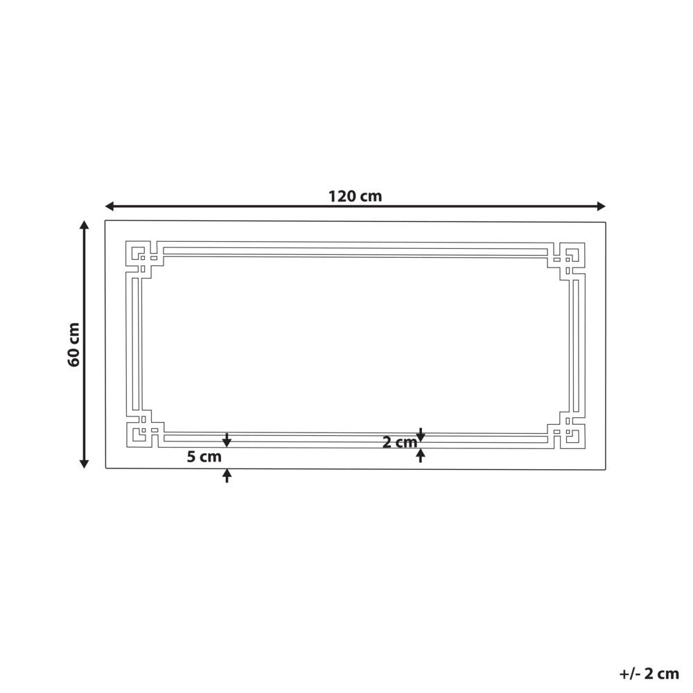 Specchio da muro rettangolare con LED 120 x 60 cm stile moderno contemporaneo bagno illuminazione