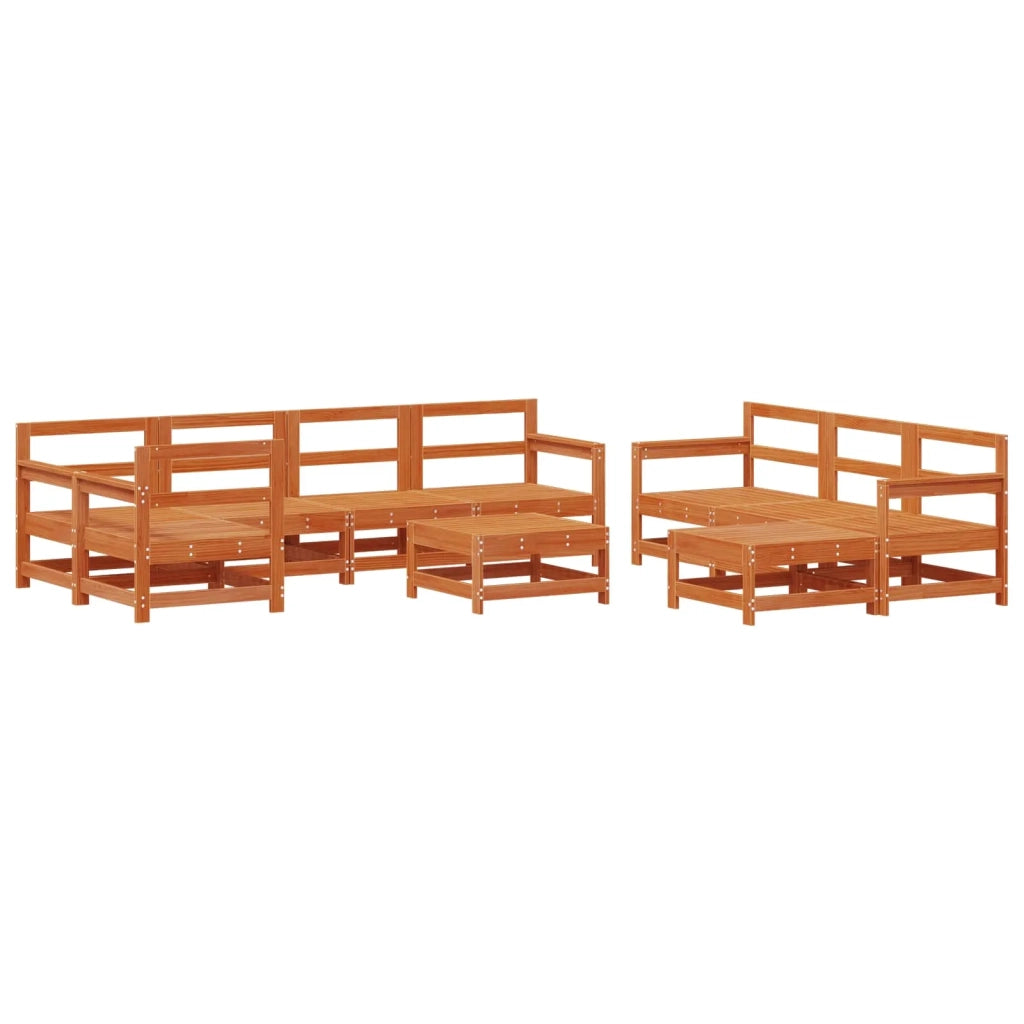 Set Lounge da Giardino 10 pcs Marrone Cerato