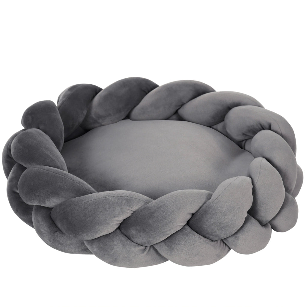 Cuccia per Cani Piccoli ¨C Xylo ¨C Grigio con Cuscino Lavabile 55x55x14 cm