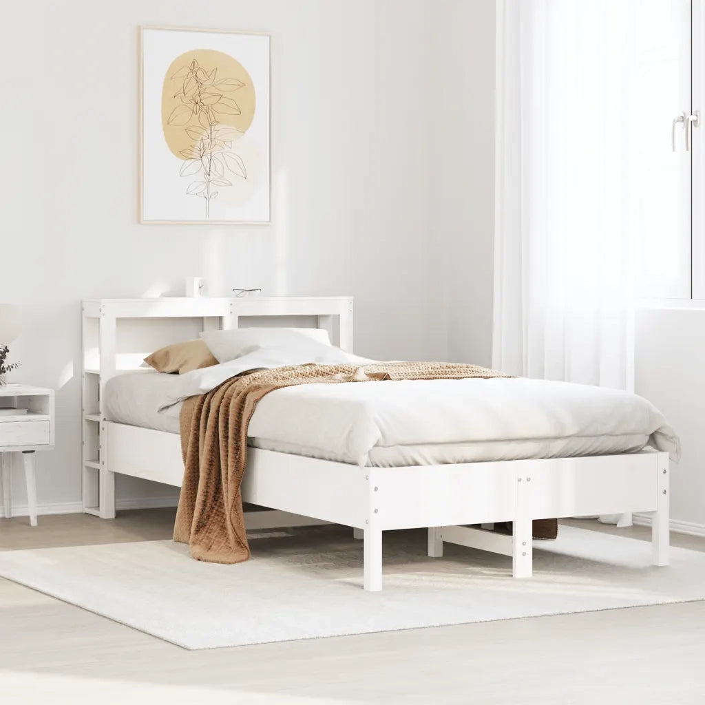 vidaXL Letto senza Materasso Bianco 75x190 in Legno Massello di Pino