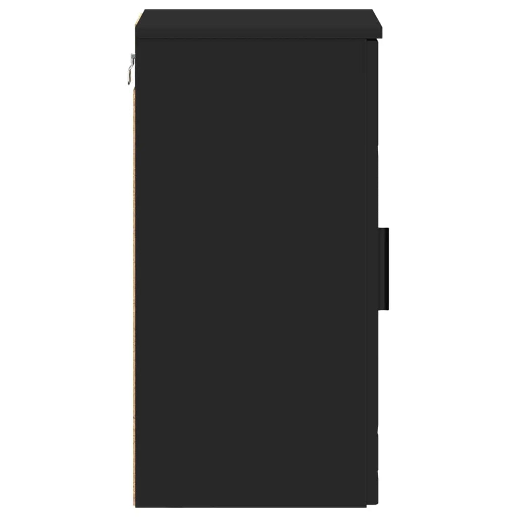 Mobile da Bagno Montaggio a parete Nero 30 x 31,5 x 61 cm 883345