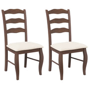 Sedie da Pranzo con Cuscini 2 pz | Sedie da cucina Marrone Legno Massello di Hevea