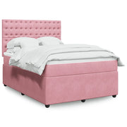 Giroletto a Molle con Materasso Rosa 140x200 cm in Velluto 3294675