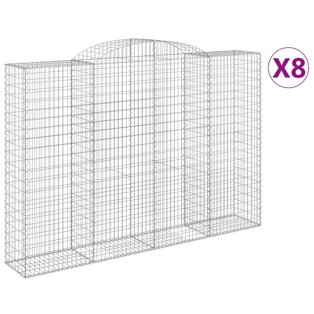 Cesti Gabbioni ad Arco 8 pz 300x50x200/220 cm Ferro Zincato 3146797