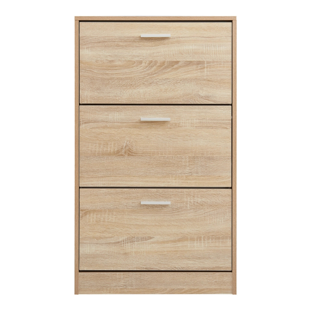 Scarpiera Sykkylven con 3 Contenitori Ribaltabili - Effetto Rovere Sonoma [en.casa]