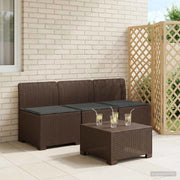 Divano da giardino 3 posti con cuscini in look rattan PP 8011965