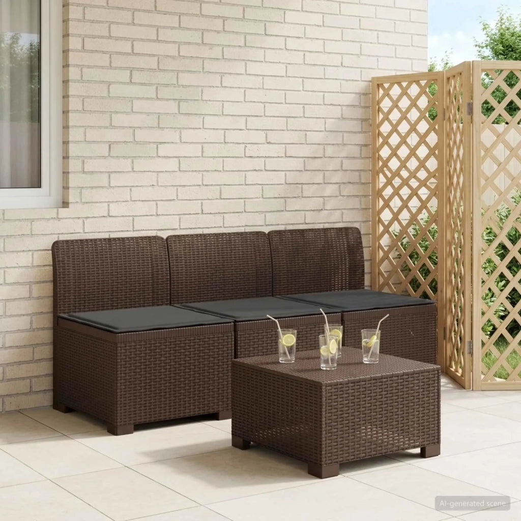 Divano da giardino 3 posti con cuscini in look rattan PP 8011965