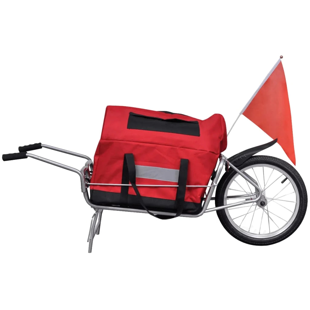 Rimorchio per bicicletta a ruota singola con borsa portaoggetti 02_0004491