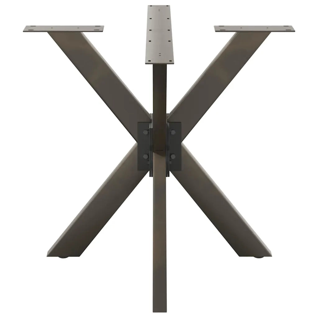 vidaXL Gamba per Tavolo da Pranzo a Forma di Ragno Nero 85x85x(72-73) cm Acciaio