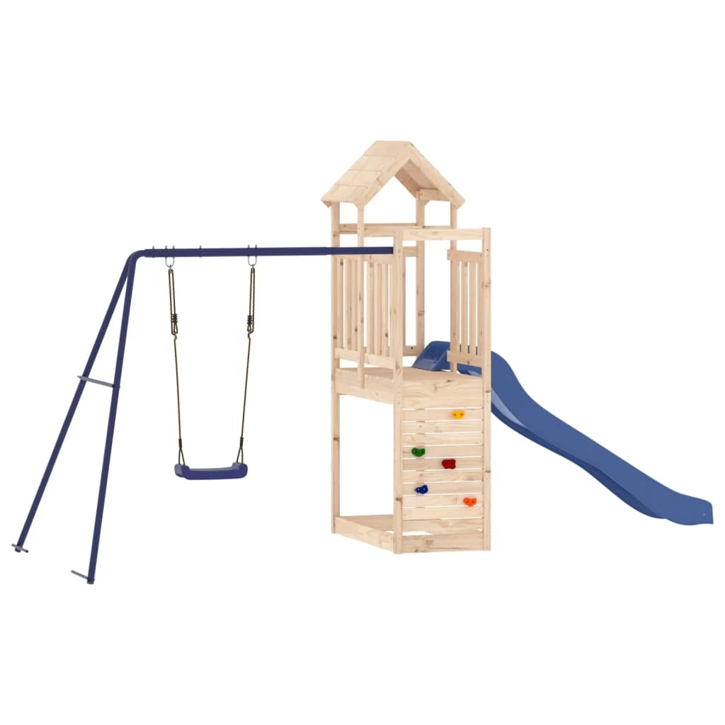 Altalene per parco giochi all'aperto scivolo altalene robuste giochi da giardino 424 x 186 x 214 cm legno di pino massiccio 02_0004800