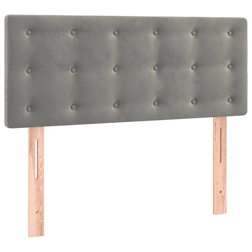 Giroletto a Molle con Materasso Grigio Chiaro 90x200 cm Velluto