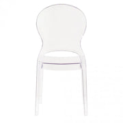 SEDIA HALLES IN POLICARBONATO SILHOUETTE CURVE CLASSICHE PER INTERNI COLORE TRASPARENTE 46,1X55X98H CM
