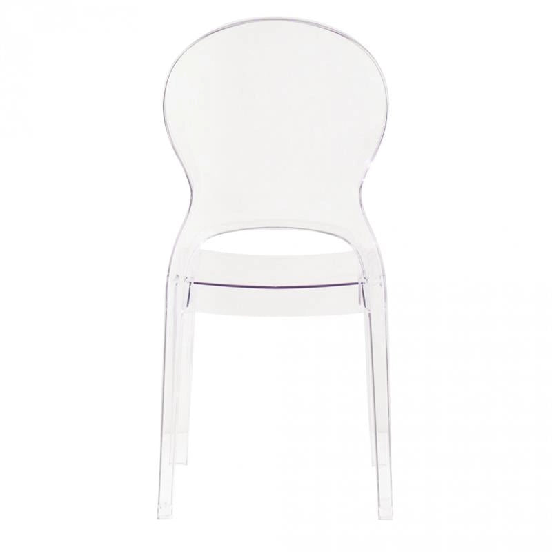 SEDIA HALLES IN POLICARBONATO SILHOUETTE CURVE CLASSICHE PER INTERNI COLORE TRASPARENTE 46,1X55X98H CM
