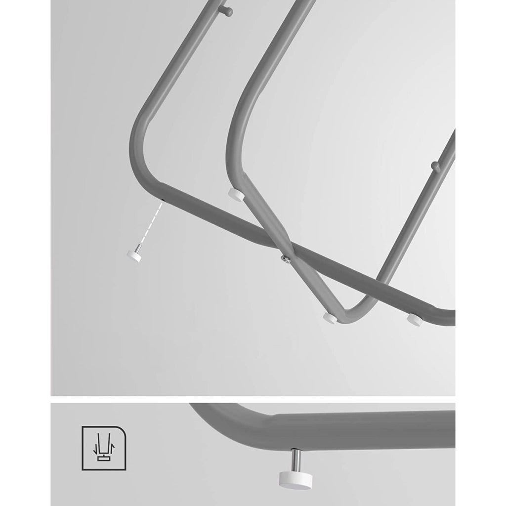 Tavolino rotondo moderno grigio con cesto portaoggetti