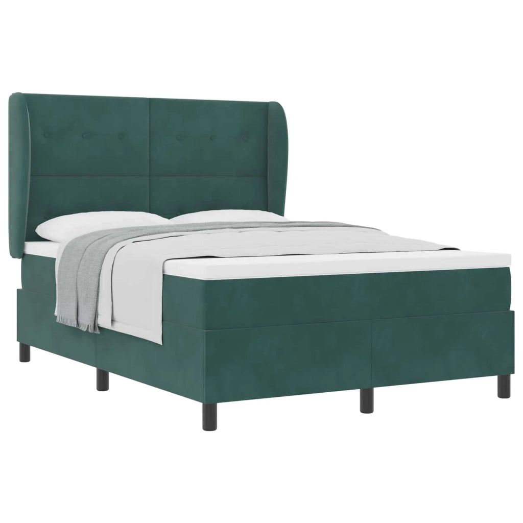 Letto a molle con materasso Verde Scuro 200 x 160 cm Velluto 3340937