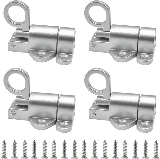 Viti di blocco automatico per finestre e porte (4 pezzi) - Inclusi viti - Blocco sicuro per porte di garage, capanni e porticcioli di giardino