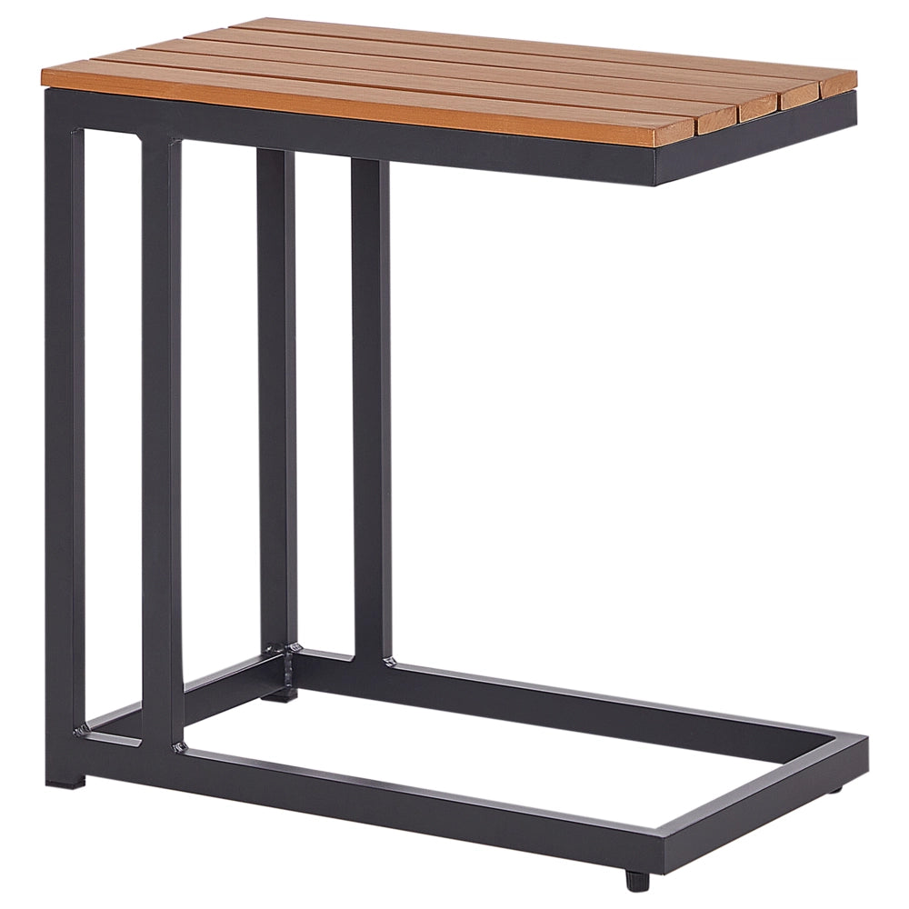 Tavolino da giardino Piano in legno plastico chiaro Struttura in alluminio nero