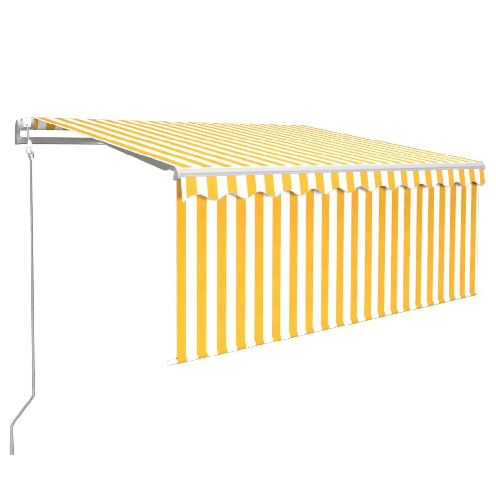 Tenda Retrattile Automatica Parasole 3,5x2,5 m Gialla e Bianca   cod mxl 58151