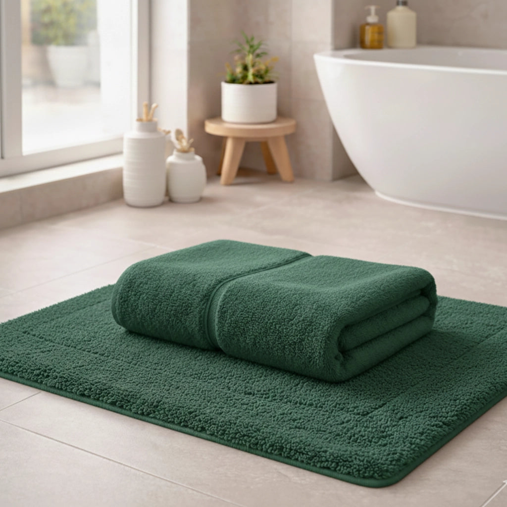 Sanamasa, Telo Bagno Sfumatura Colore Struttura Smeraldo, Verde Smeraldo