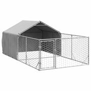 Cuccia per Cani da Esterno con Recinto 4x2x1,5m Acciaio Zincato CFW5285666