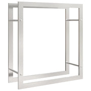 Portalegna 80 x 28 x 86 cm acciaio inox argento 02_0043742