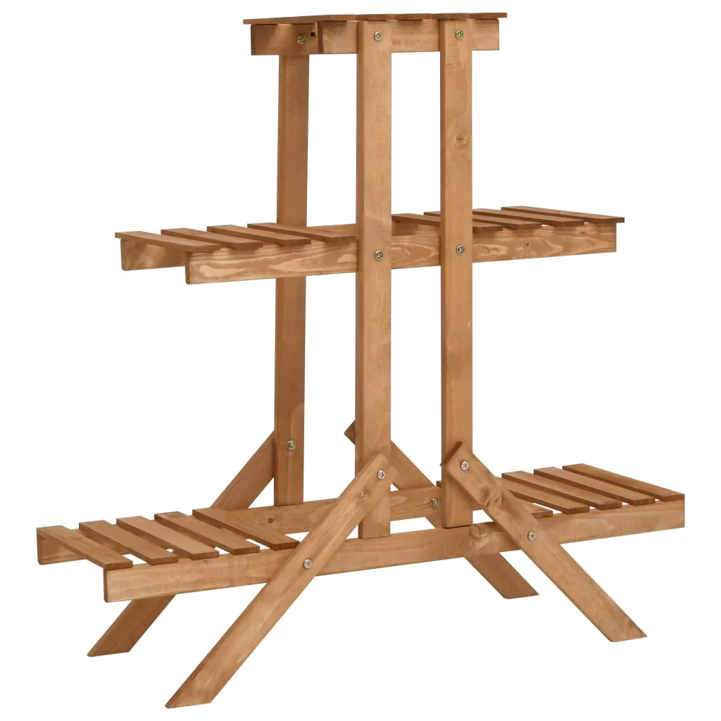 Portavasi mobiletto portafiori 83 x 25 x 83 cm legno di abete marrone 02_0045167