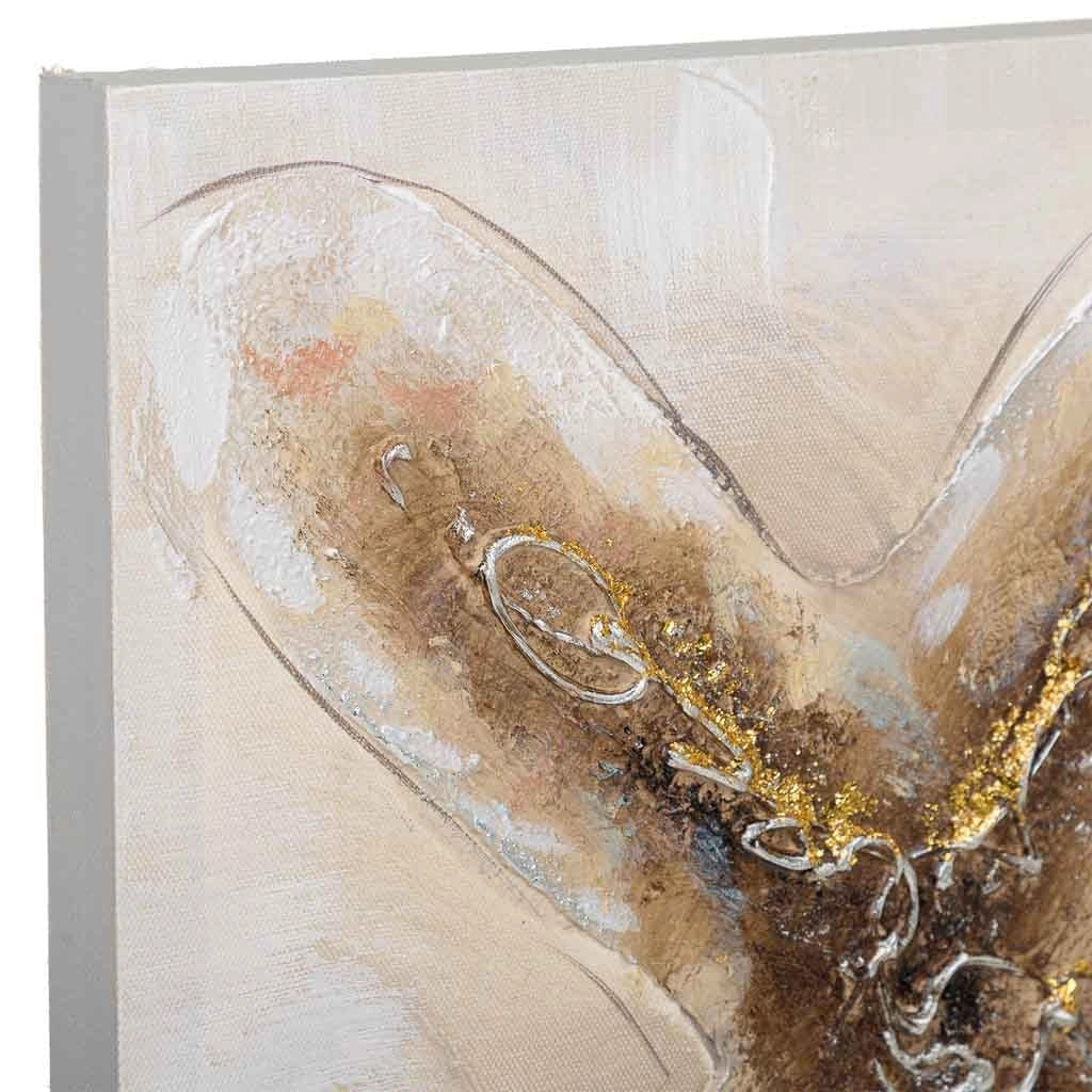 Quadro dipinto a mano con rilievo marrone 40x40x2,5h