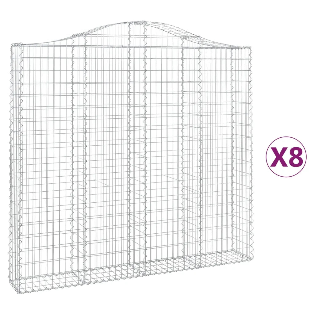 Cesti Gabbioni ad Arco 8 pz 200x30x180/200 cm Ferro Zincato 3145520