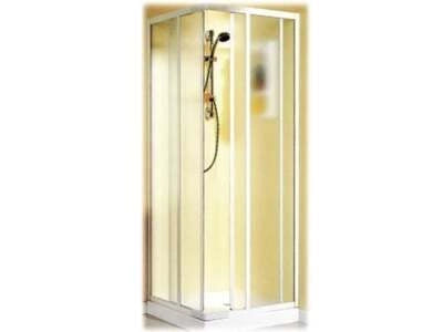 BOX DOCCIA IN ALLUMINIO BIANCO ESTENSIBILE DA CM. 70X70 A CM. 80X80 ARREDO BAGNO