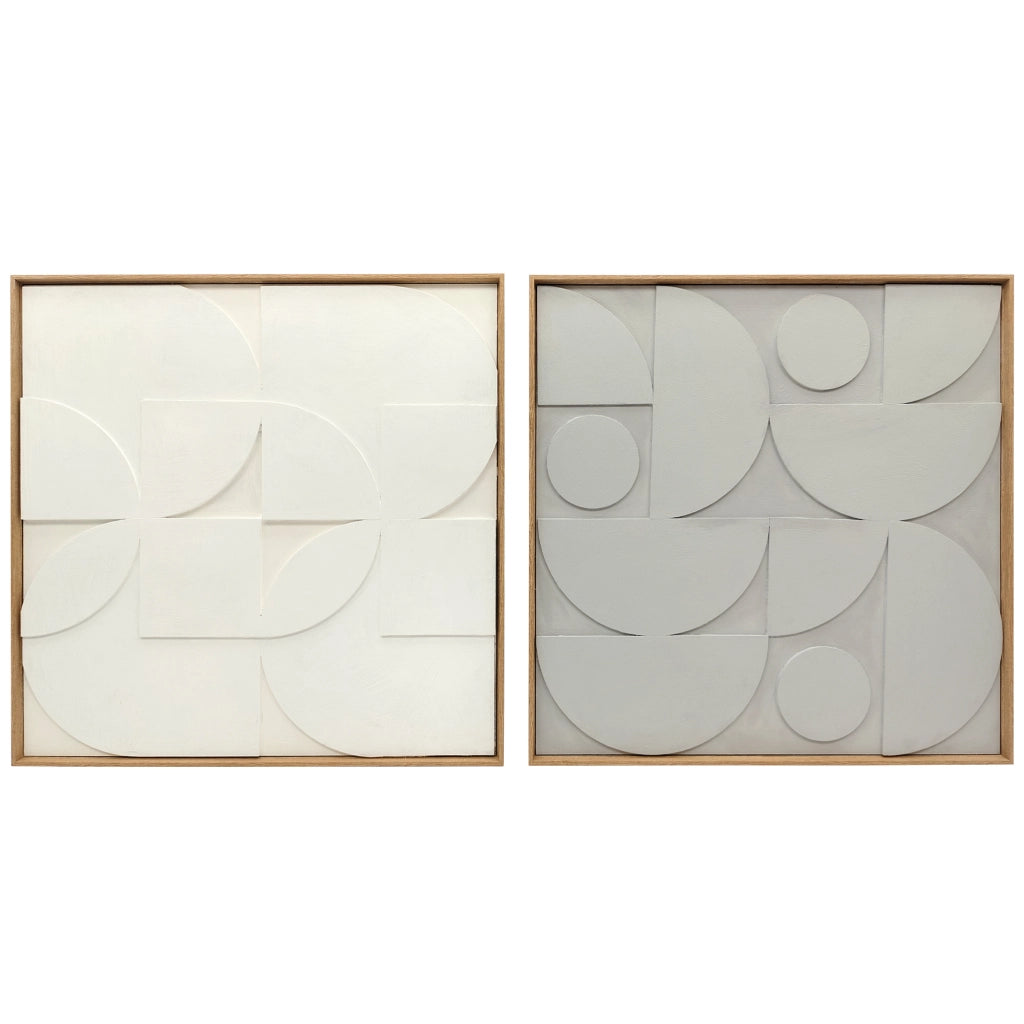 Decorazione Parete 3D Legno ¨C zephmum ¨C 2 Pezzi Bianco