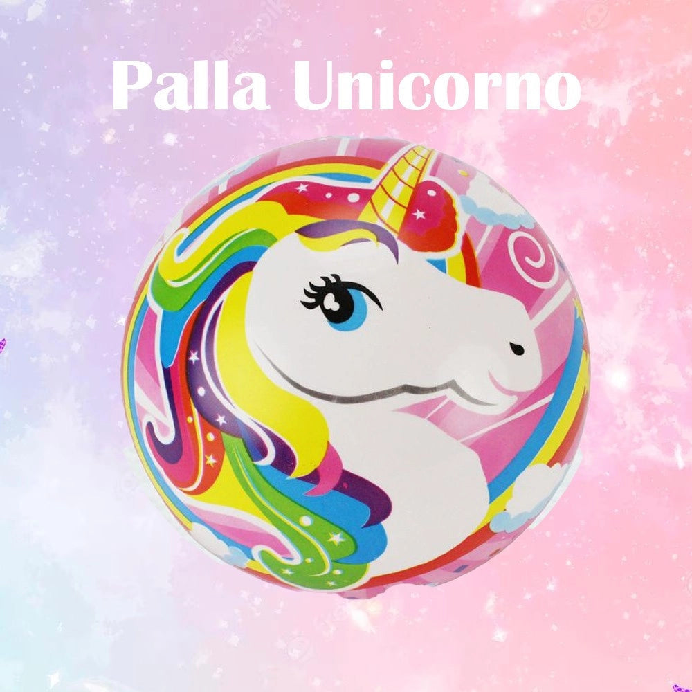 Trade Shop - 3 Pezzi Palla Unicorno In Pvc 80 Gr Giocattoli Bambini Pallone Disegno Colorato -