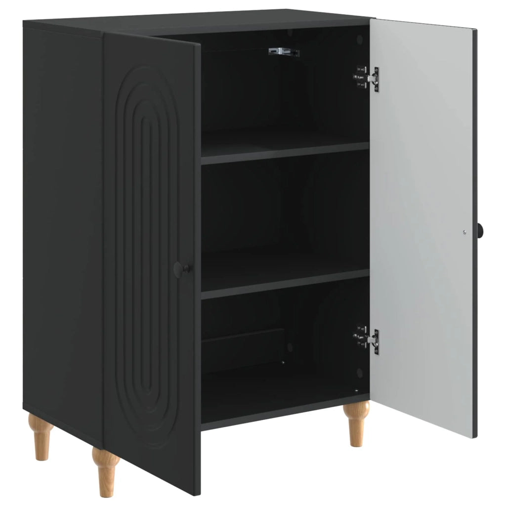 Credenza | Madia | Buffet da pranzo | Armadio da pranzo Nero 66 x 34,5 x 90 cm Legno ingegnerizzato