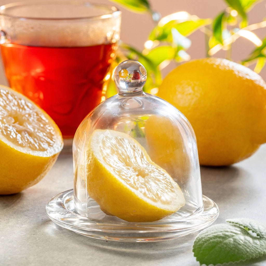 Contenitore in vetro KADAX per limoni con coperchio, per limoni e pomodori, 2 pezzi.