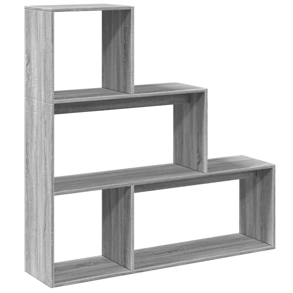 Libreria Divisorio 3Piani Grigio Sonoma 123x29x123cm Truciolato 857990