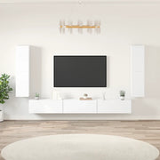 Set di Mobili Porta TV 7 pz Bianco in Legno Multistrato