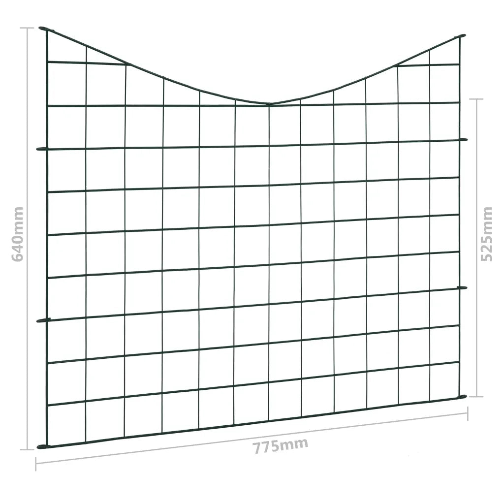 Set Recinzione da Giardino ad Arco Invertito 77,5x64 cm Verde 146104